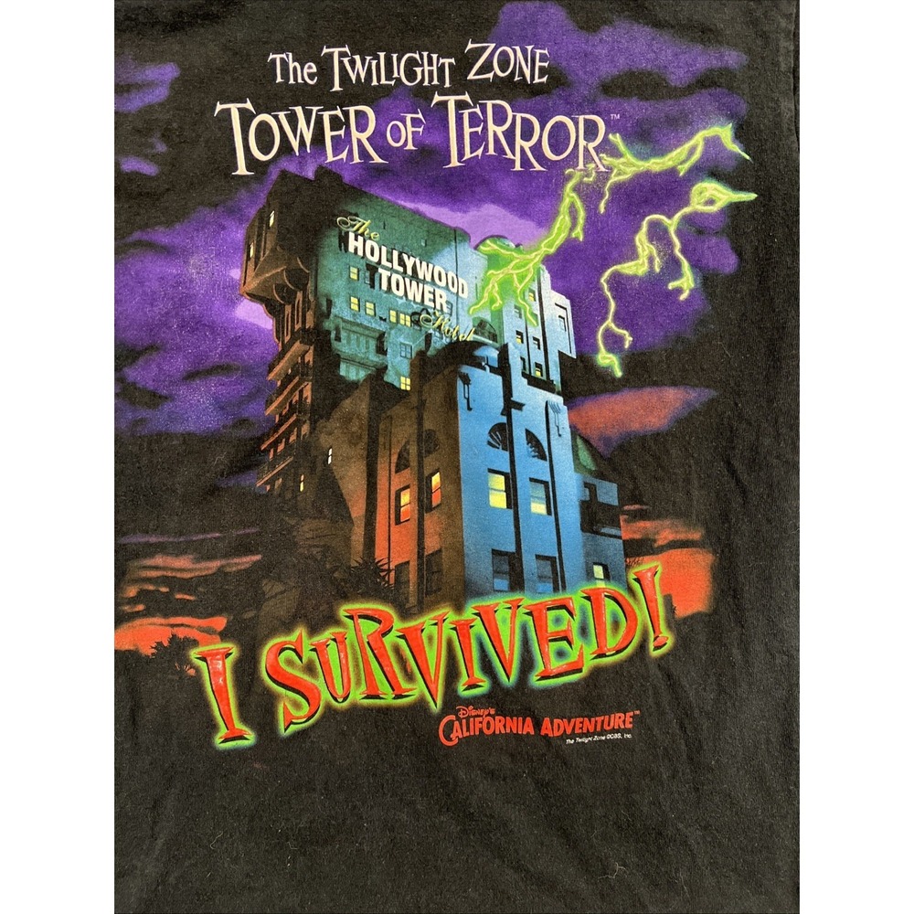 Vintage 2000s Disney California Adventure Tower of Terror Tee Adult Small - Picture 2 of 7